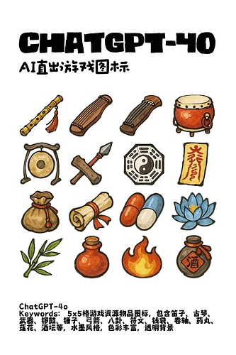 ChatGPT-4o 直出修仙水墨类图标(关键词)_1_Kostay_来自小红书网页版