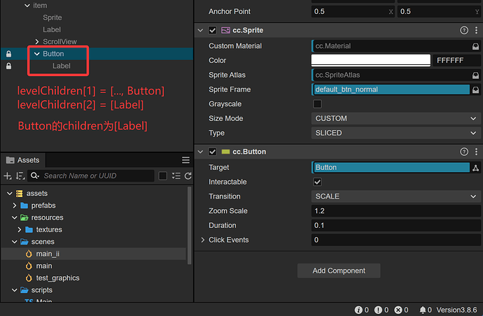 Button的children是Label