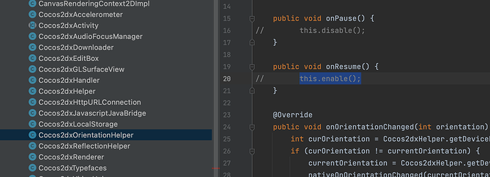 cocos删除传感器相关调用