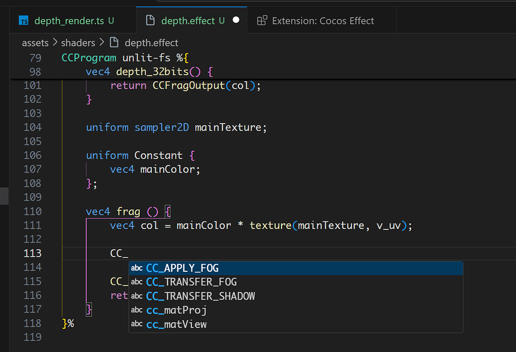 vscode Cocos effect 没有代码提示 - Creator 3.x - Cocos中文社区